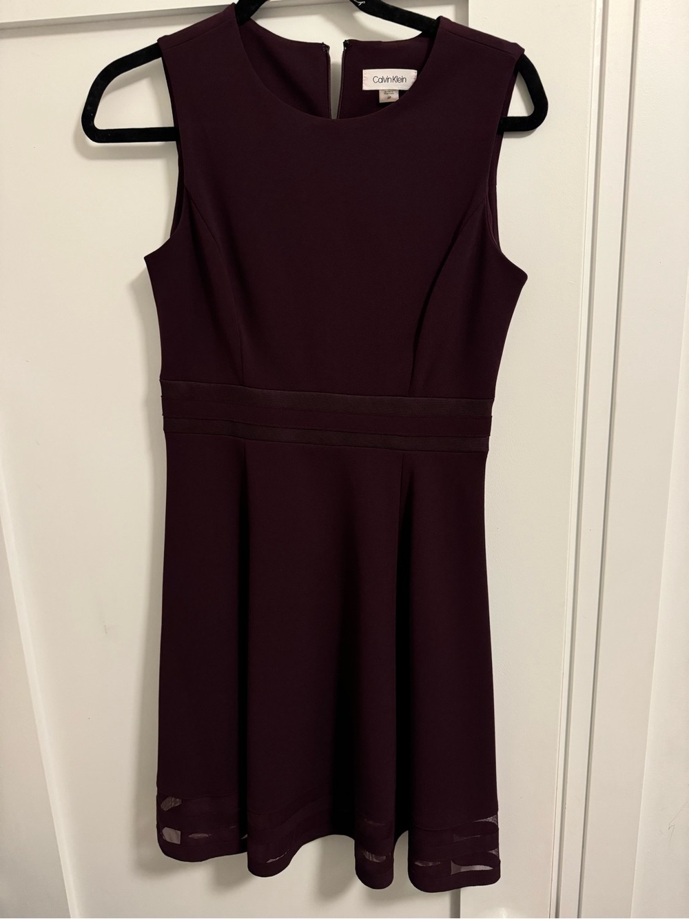 Calvin Klein Sleeveless Burgundy Mini Dress